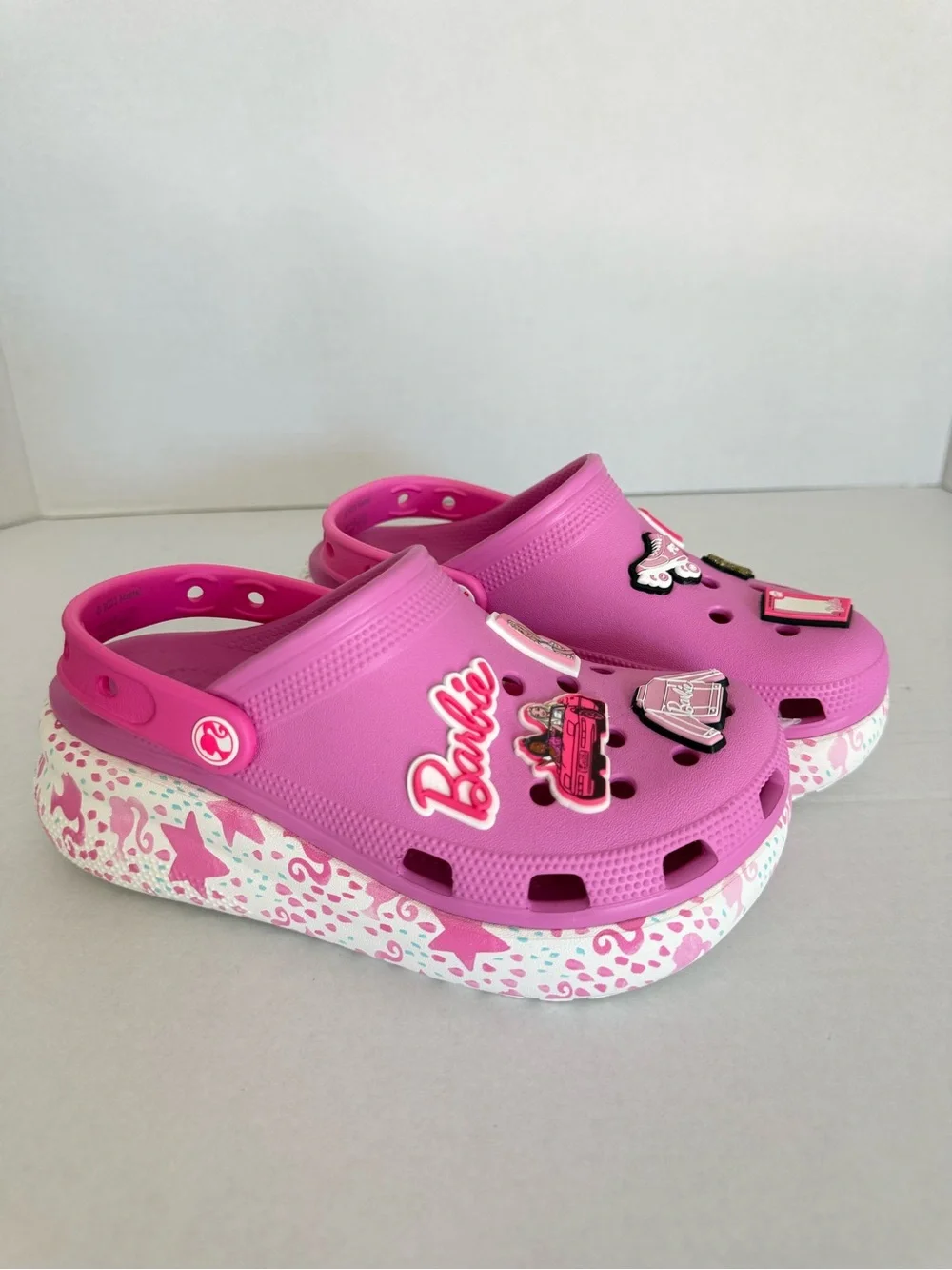 Crocs Kids' Barbie Cutie Crush Clogs Taffy Pink Water Shoes Girl Size 4 New